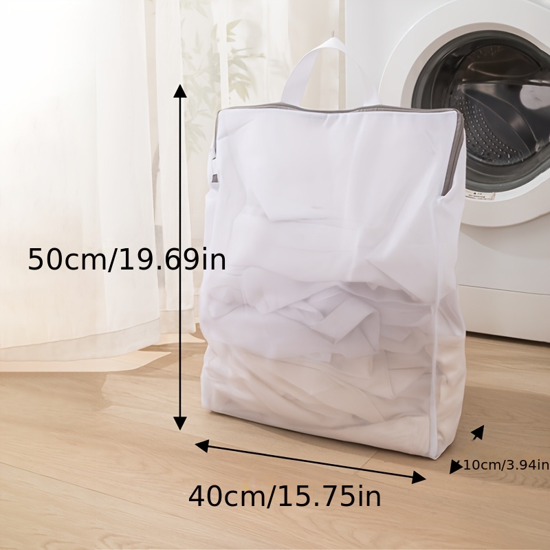 TEMU 1pc Laundry Bag, Anti-deformation Mesh Bag For Washing Machine, Large Laundry Net Bag With Handle For Bra & Underwear, Laundry Bags