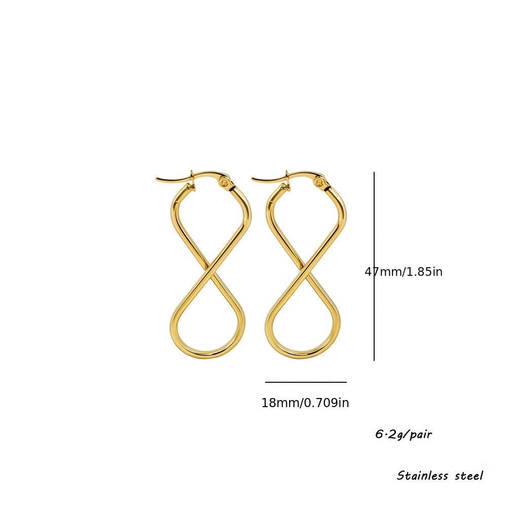 Minimalist Titanium Steel Infinity 8-Shaped Earrings