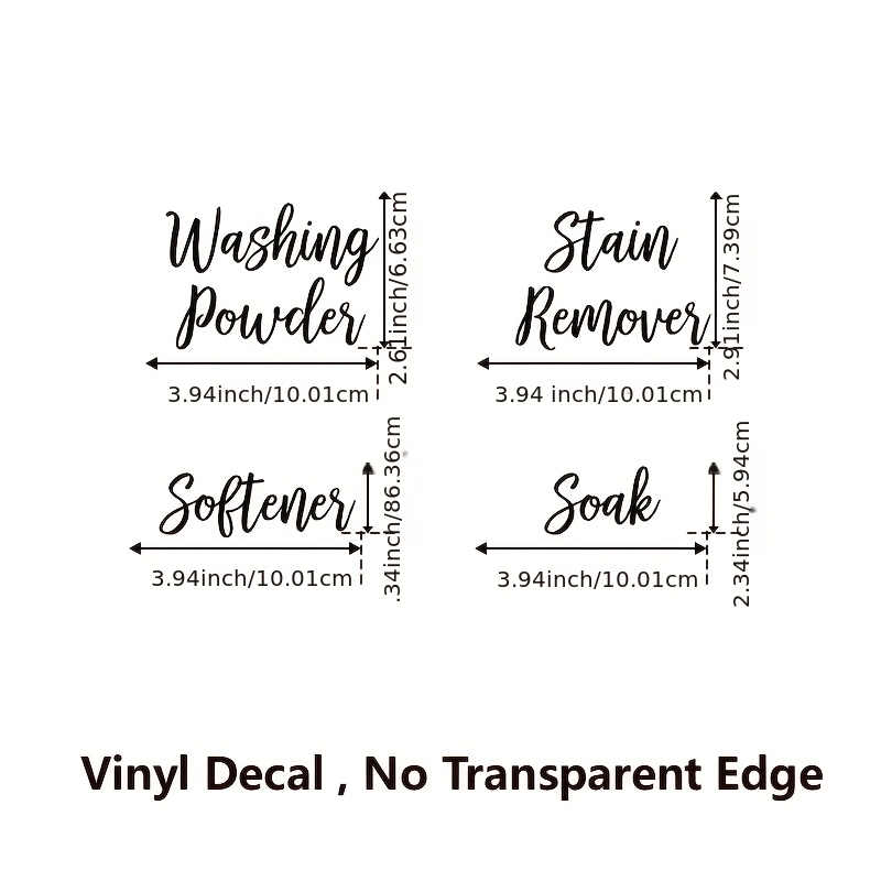 TEMU Lot de 4 étiquettes pour bouteille de buanderie, autocollant en vinyle, étiquette pour lessive, autocollant d'identification