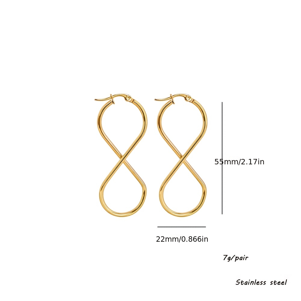 Minimalist Titanium Steel Infinity 8-Shaped Earrings