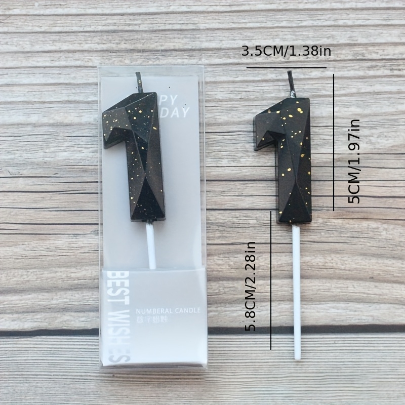 Black Candle Diamond-shaped Candle Birthday Anniversary Number Candle, Christmas, Halloween