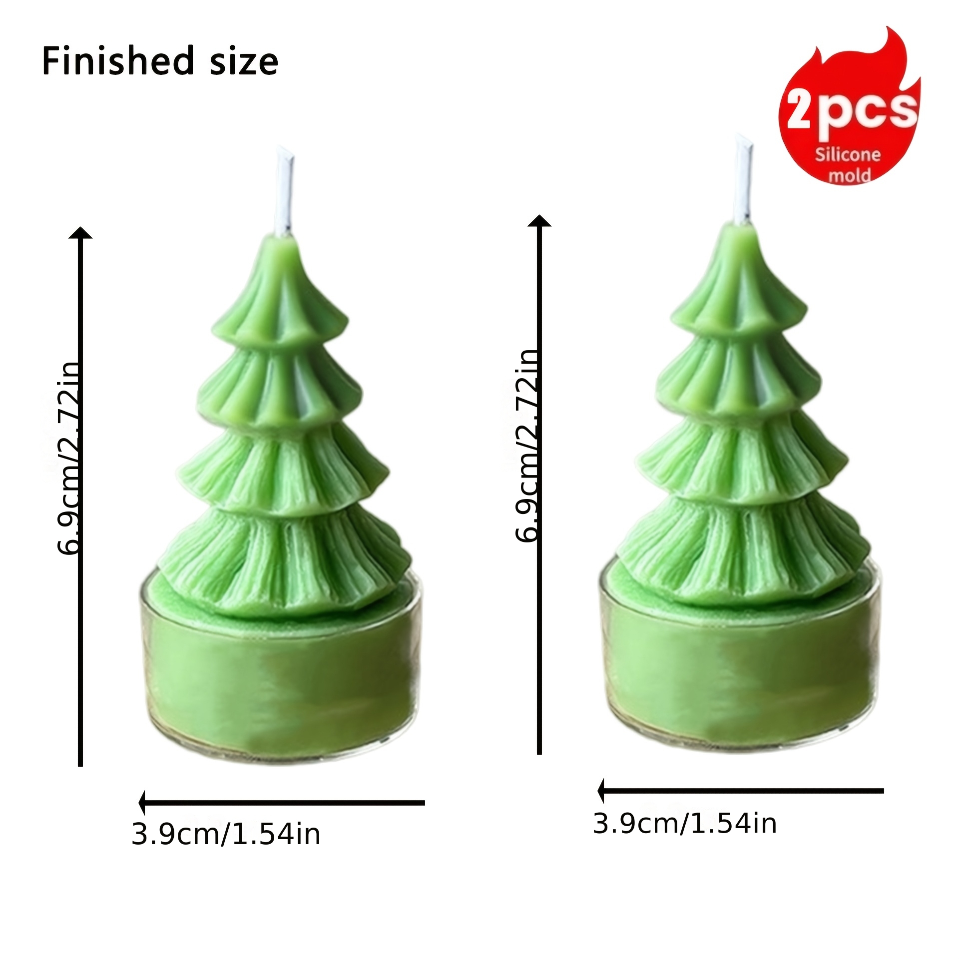 TEMU 2 pezzi Candele Profumate a Forma di Albero di Natale | Candele Profumate Estetiche Fatte a | Candele Decorative Moderne in Colori | Adatte per
