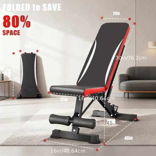 900lbs foldable weight bench adjustable incline flat backrest multi purpose workout bench press and for home gym full us stock
