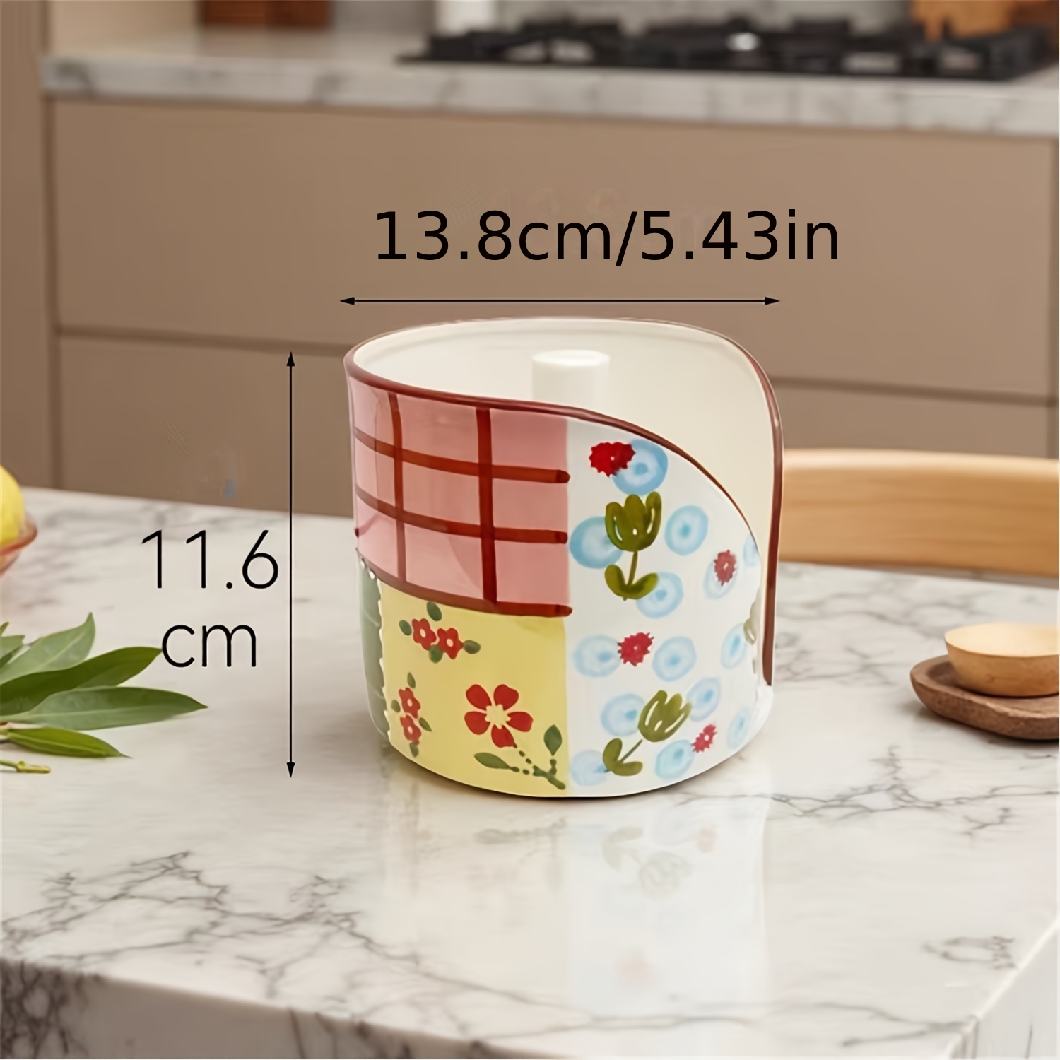 1pc   ceramic tissue holder heavy duty ceramic paper roll dispenser with grid style compartments space saving countertop table napkin organizer dining table compatible with tissues napkins toilet paper Product details 0