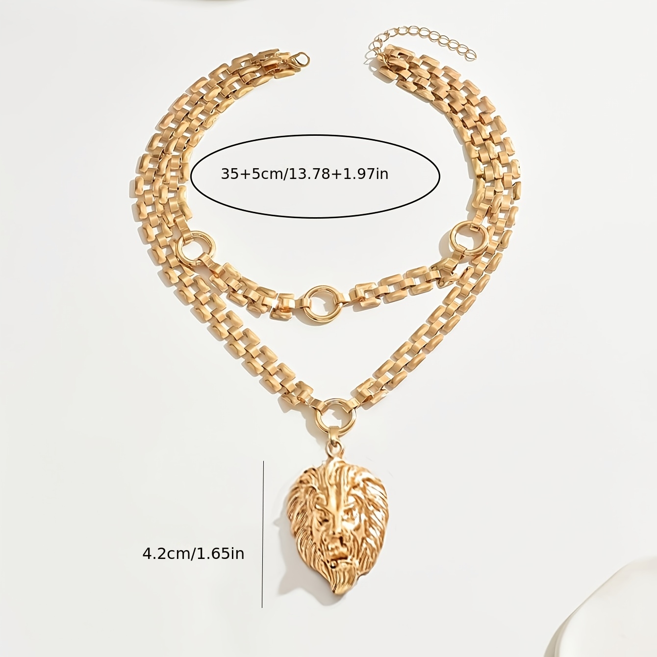 Women's Creative Lion Head Collarbone Necklace, Hip-Hop Punk Style