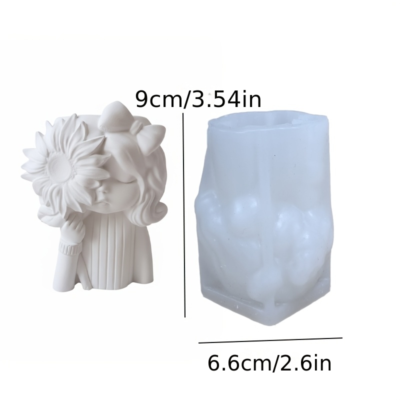 E-shop Harz Silikonform Sonnenblume Gips Blumentopf Aufbewahrungsbox Kerzenständer Form Home Elliptische Desktop Atmosphäre Dekoration Festival