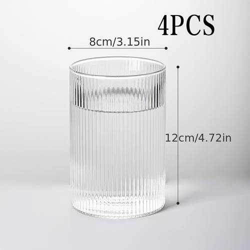item picture ribbed drinking glass everyday glass for water cocktails juice and whiskey heat resistant vintage glassware suitable for all beverages microwave safe dishwasher safe in small and large sizes