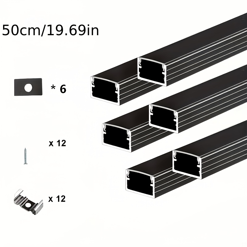 6pcs Linear LED Recessed Track Light Fixtures with Diffuser Covers