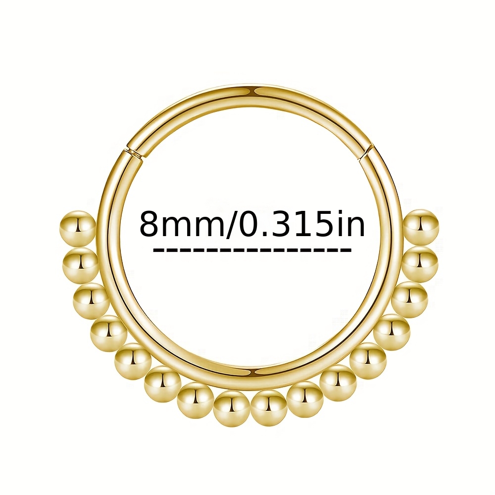 Image of 16g Septum Ring 316l Stainless Steel Body Piercing Jewelry Hypoallergenic Nose Ring Cartilage Helix Clicker Daith Piercing Jewelry For Women