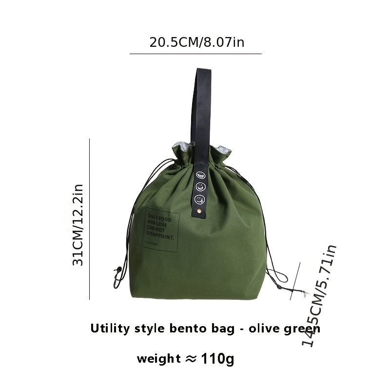 Image of Japanese-style Lunch Box Tote Bag With Drawstring Closure, Insulated Bento Does Not Contact Food (non-food Contact)