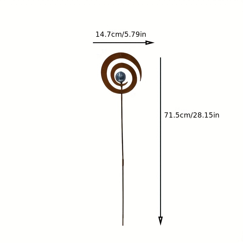E-shop Dieser Gartenstake im Vintage-Stil aus Schmiedeeisen mit Spiralform verfügt über ein verwittertes Metallende und ein Spiraldesign, das mit einer