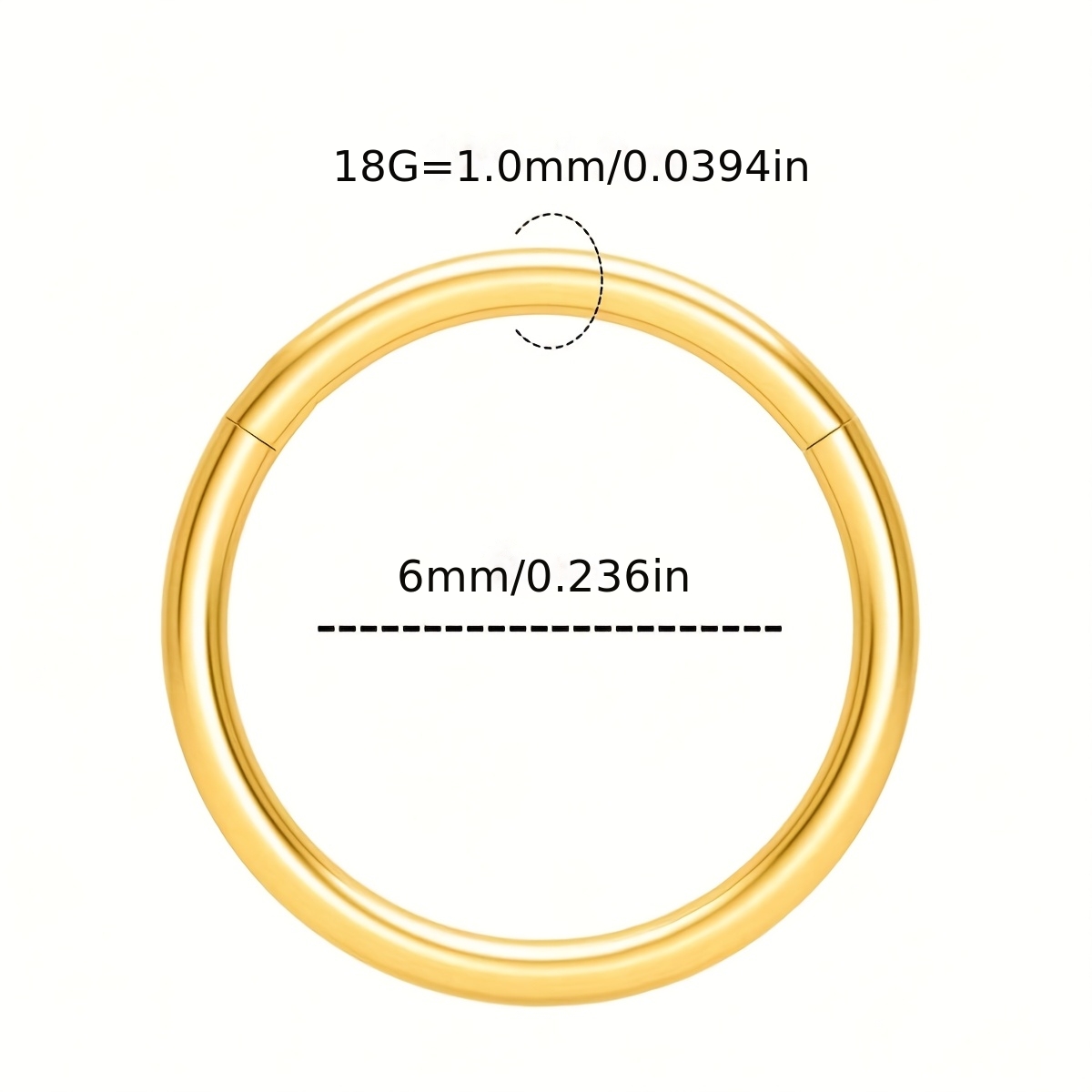 1pc Nose Ring 316lstainless Steel Septum Ring Hypoallergenic Body Piercing Jewelry For Helix/daith/cartilage Earring