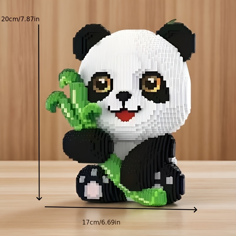 Image of 2027 New 1210 Large Granule Assembly Building Blocks Panda Holding Bamboo Puzzle Gift For Living Room Ornament 6391