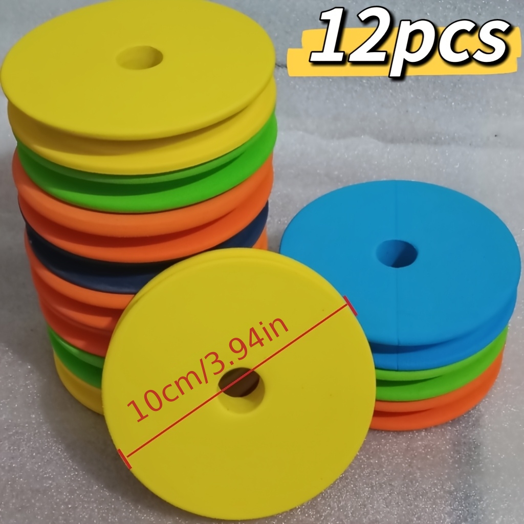 TEMU Lot de 12 bobines colorées de grand diamètre 10 cm, couleurs aléatoires, plateau de bobine de fil principal jumbo haute , bobine de mousse de