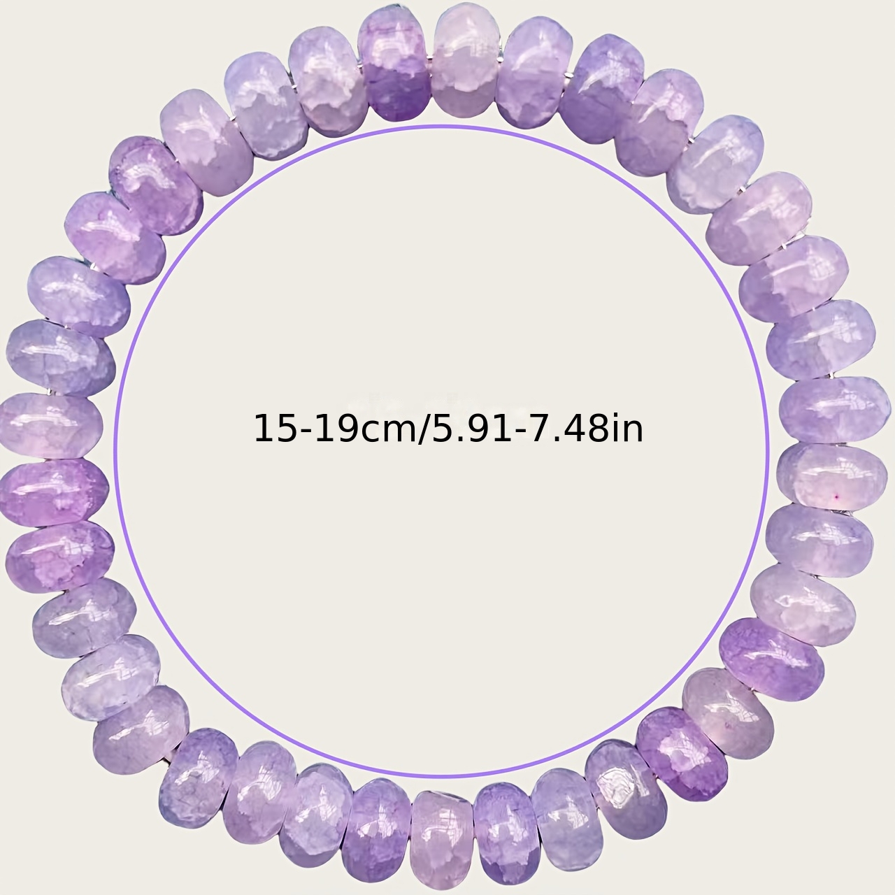 Image of 1pc Handmade Natural Lavender Elastic Bracelet - Stretchy Purple Beads & , Birthstone Jewelry, Everyday & Formal Wear, Valentine's/christmas/halloween Gift For /men - Elegant Bracelet, For Teenager