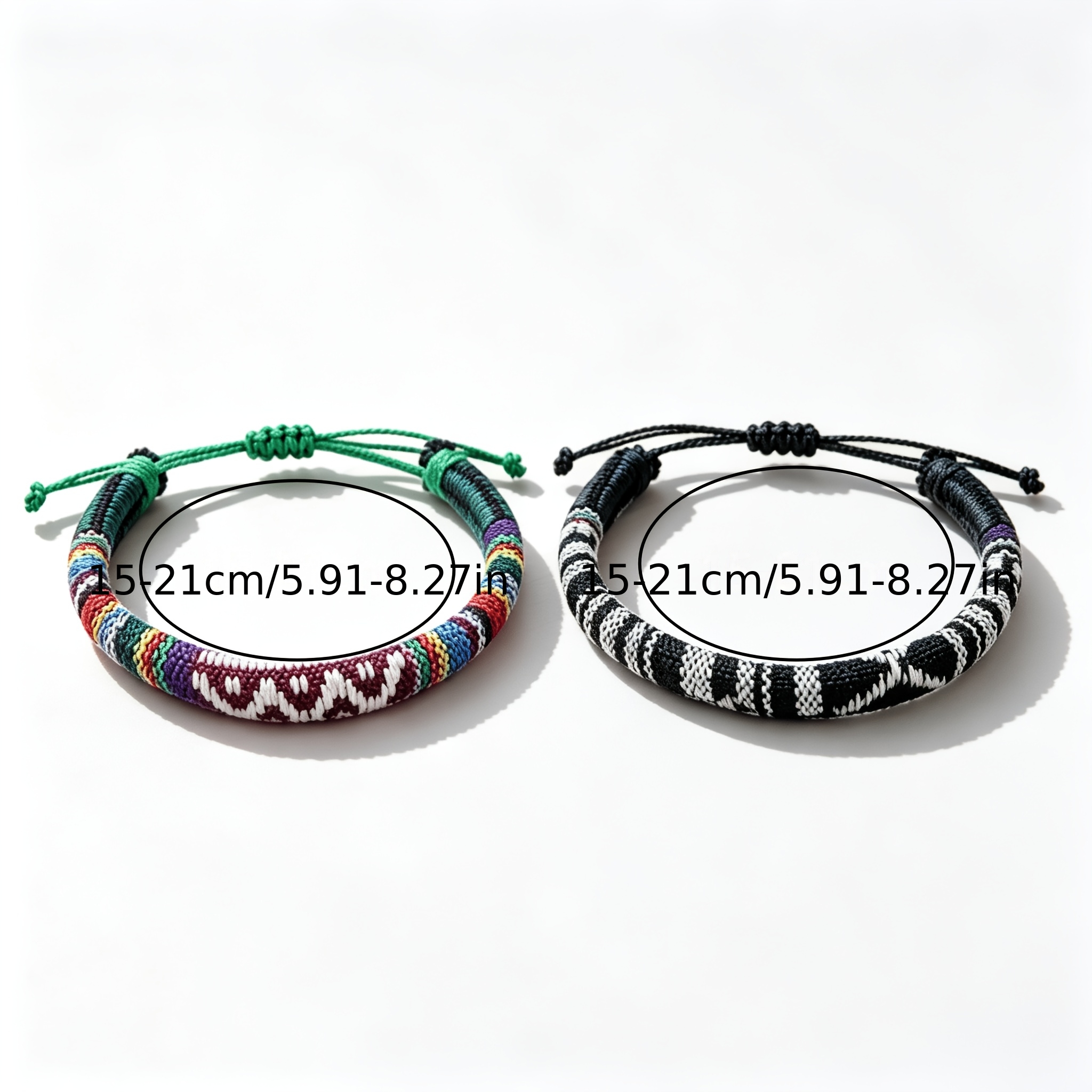 2pc Bohemian Hand-Woven Friendship Bracelet Set