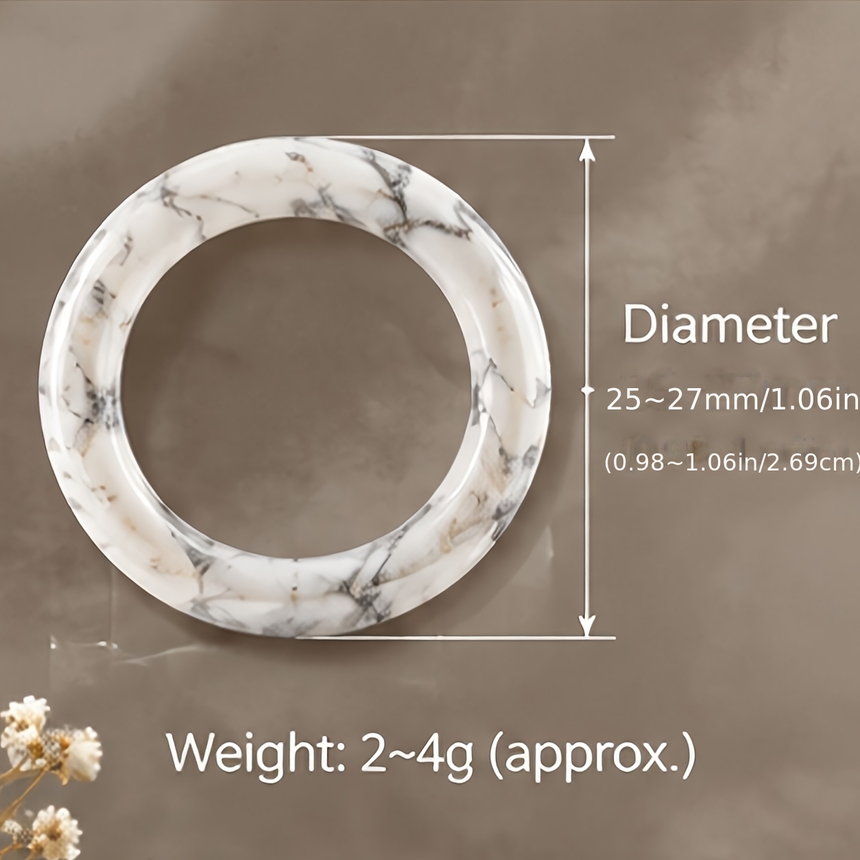 3pcs Natural Crystal Ring Set, Bohemian Stackable