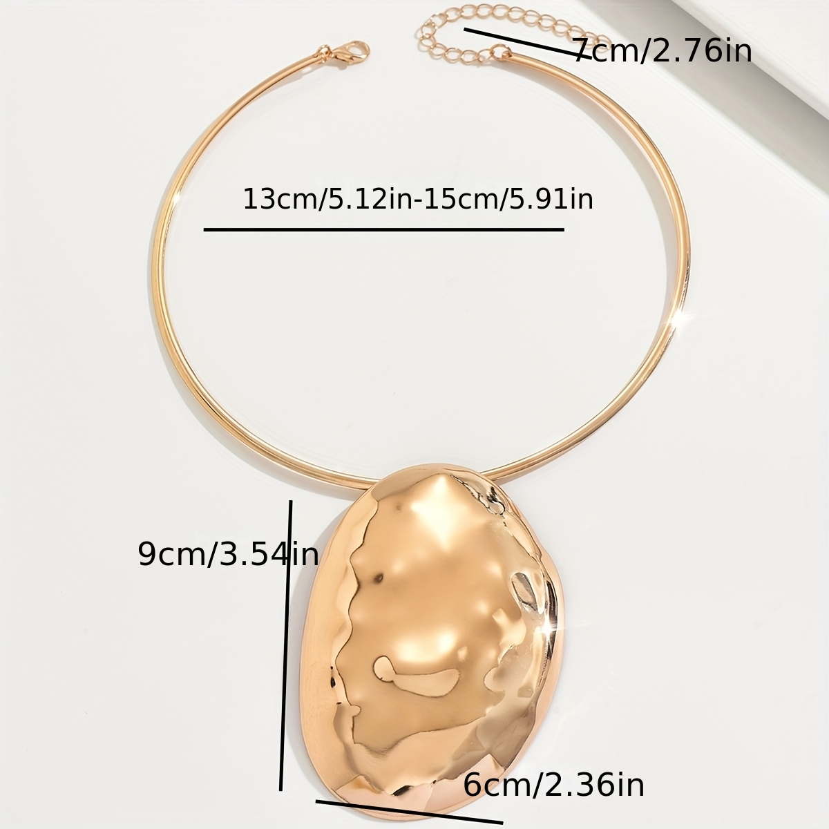 Exaggerated Fashion Creative Geometric Oval Metal Collar Necklace