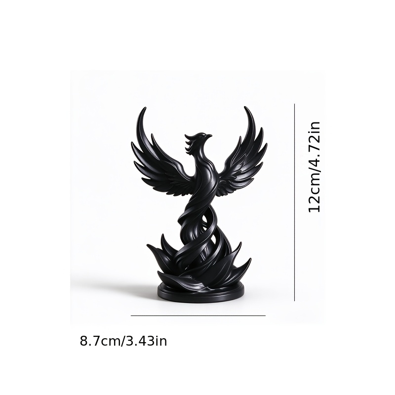 TEMU Dark Gothic Phoenix Statue - 3d Printed Plastic Figurine Suitable For Home Desk &, Sculpt For Easter Gifts, Desktop Decoration With Phoenix