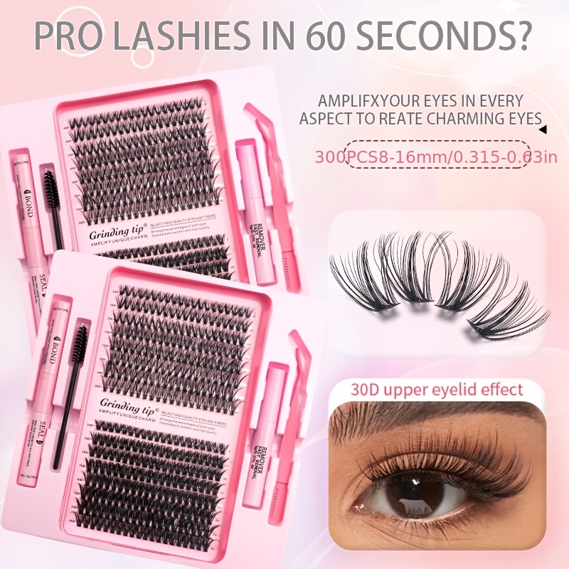 30d 50d C- False Eyelashes Natural Lash Extension Set 8-16mm Individual Lashes Enhance Eye With Applicator