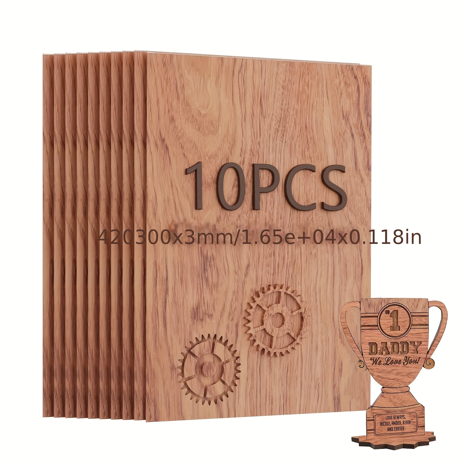 10 pack large sheet   plywood blanks 16 5 x11 6 x1 8 3 32 thick unfinished wood sheets with plywood core for laser cutting engraving wood burning diy crafts sign   decor compatible with wood burners cnc routers