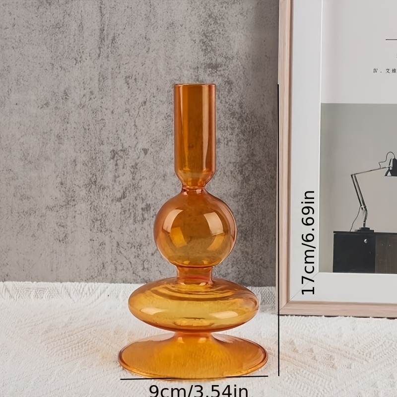 TEMU A Glass Candlestick, Romantic European-style Candlestick, Can Hold A Candle With A Diameter Of 2cm, Suitable For Wedding And Valentine's Day