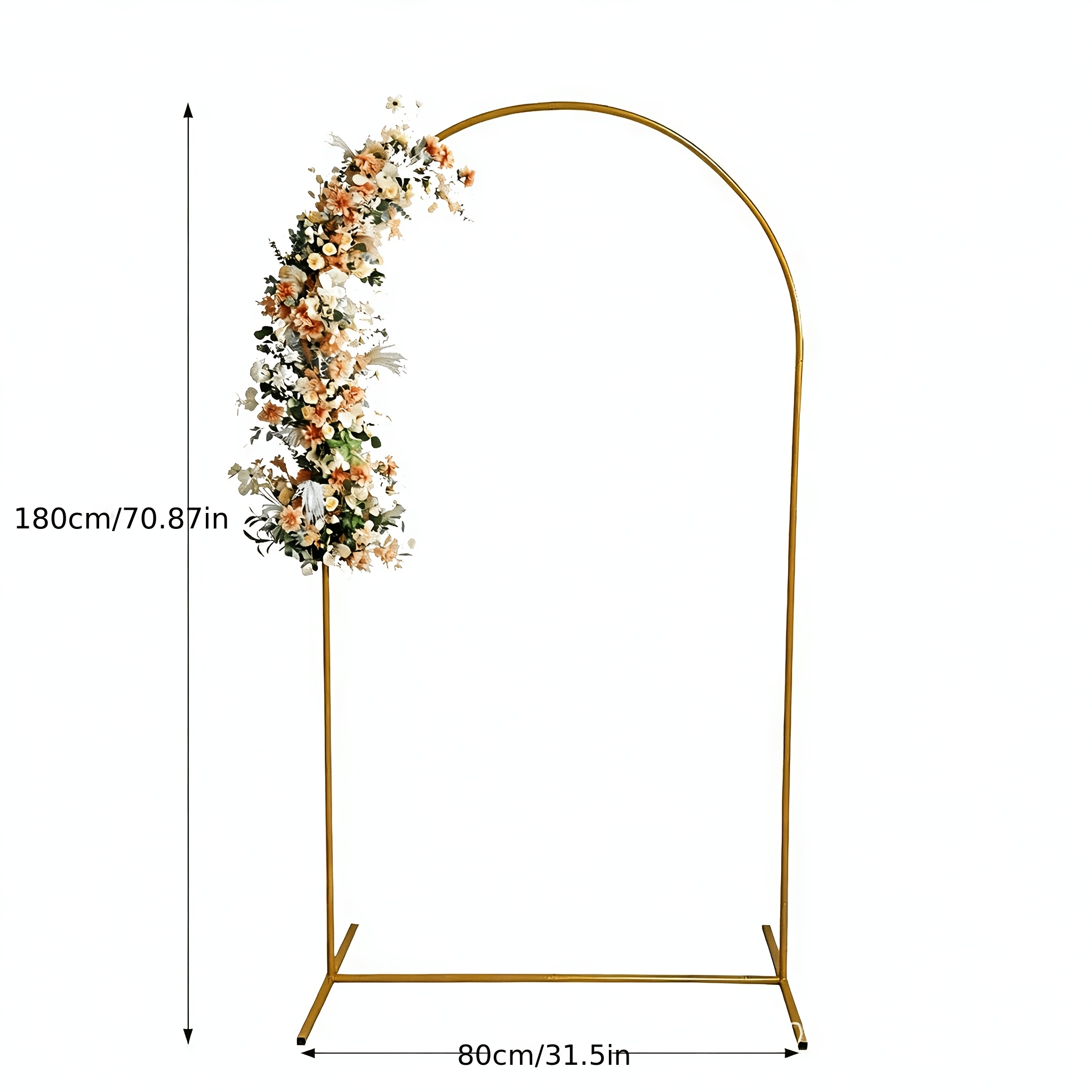 TEMU 0,8*1,8m Multifunktionales Metall--Set (ohne Blumen), Metall-Bogenhalterung, einfach zu montieren zu demontieren, untere Querstreben-Verstärkung