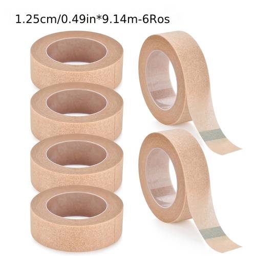 6 Rolls Non-Woven Nose Tape for Rhinoplasty Shaping Hypoallergenic Paper Tape Breathable Micropore Tape Adhesive Skin Tape