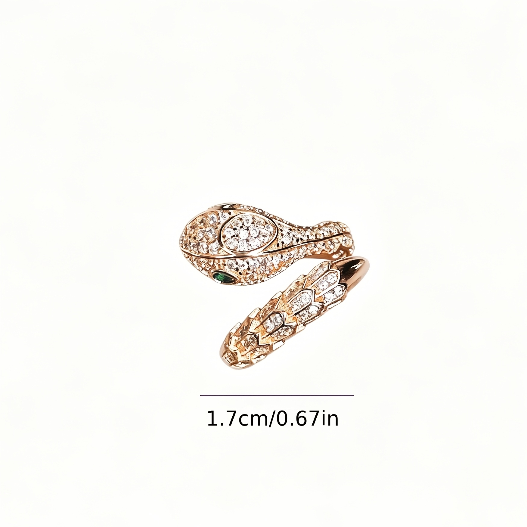 Serpentine Ring with Zirconia, Luxury Fashion Design