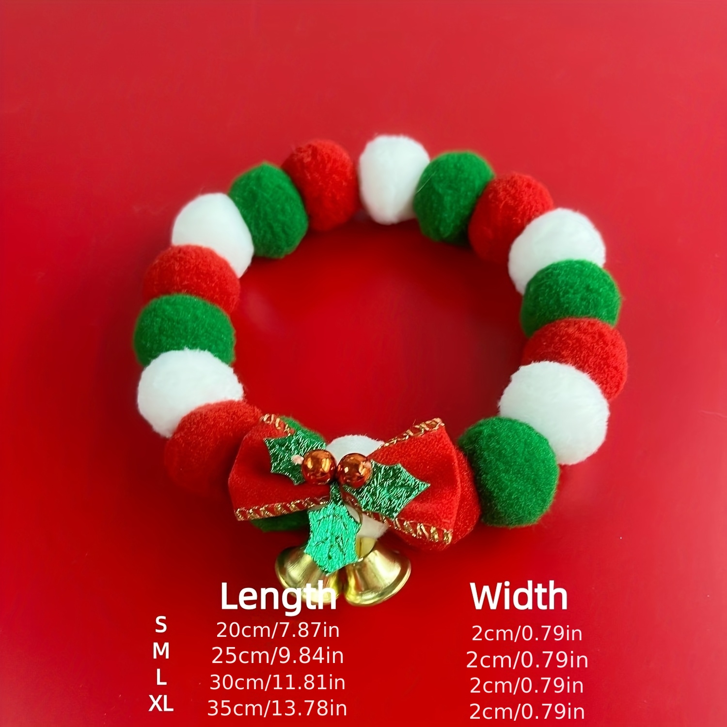 christmas bell long plush ball pet collar winter christmas     clothing accessory without battery Product details 0