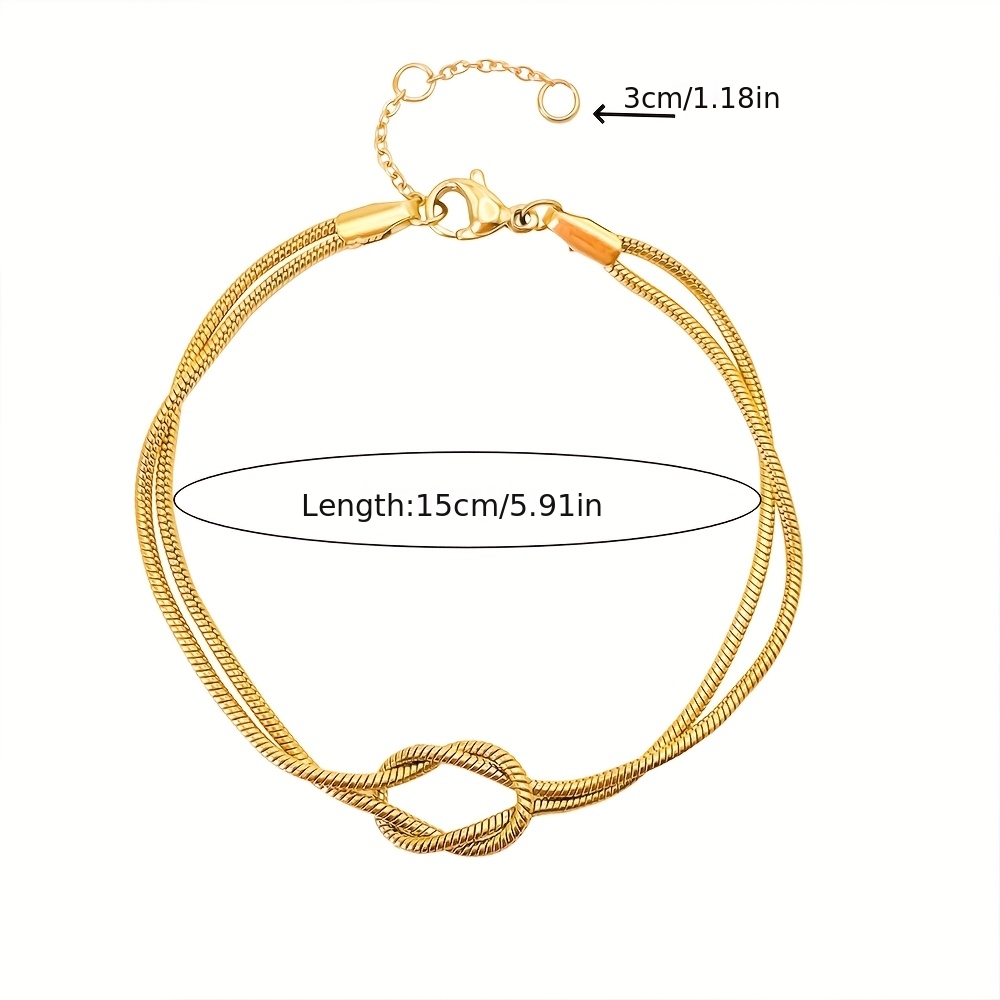 Classic High-End Stainless Steel Knot Bracelet, Elegant Women's