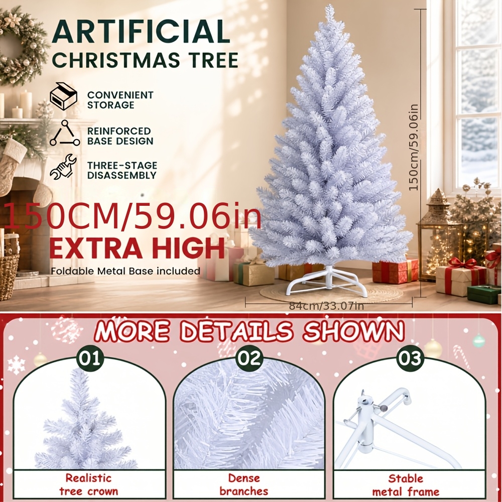 Image of Bayernlive Artificial Christmas Tree With Metal Stand And Pvc Needles, , Artificial Tree For Christmas Holidays, Christmas Tree, Christmas Decorations