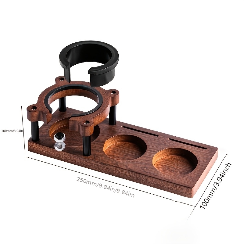 TEMU A Solid Wood Coffee Tamping Base, Coffee Utensil Storage Stand, Coffee Machine Handle Holder, Tamping Platform
