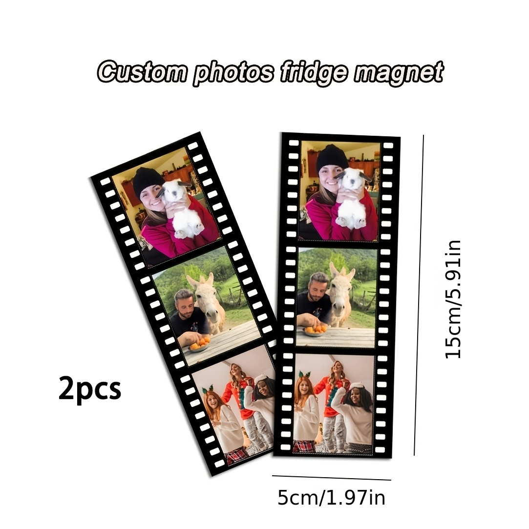 TEMU 1pc/2pcs Custom Film-style Photo Refrigerator Magnets, Print Your Own Photo Custom Soft Magnetic Fridge Magnets, Decor, Kitchen Decor, Party