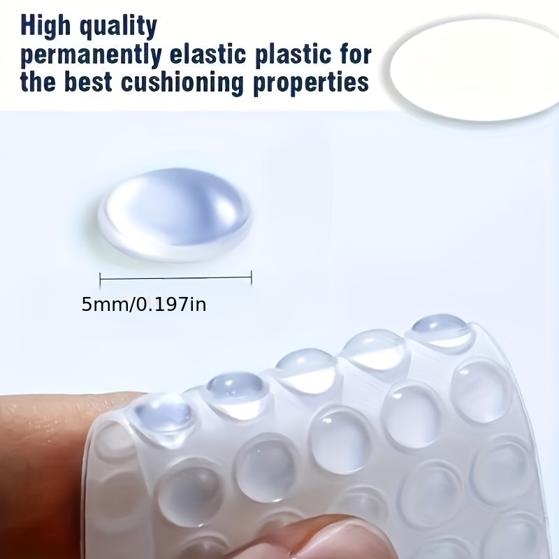 TEMU 150pcs/160pcs Transparent Silicone Bumpers, Heavy-duty Cabinet And Furniture Protectors, Wall-mounted Anti-collision Pads With Adhesive/screw