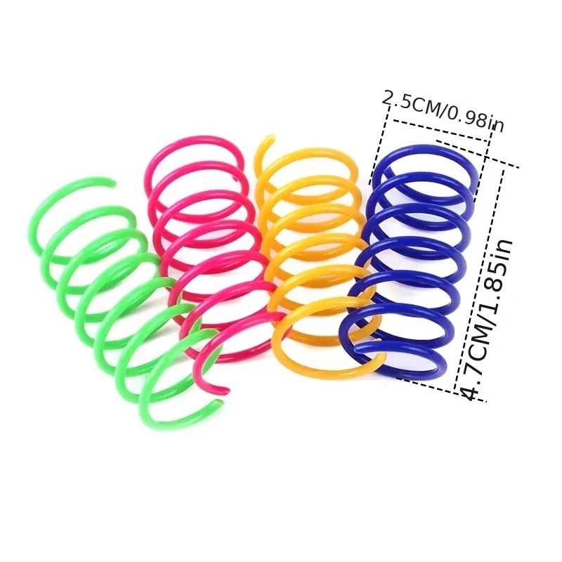cat spring toy set random color assorted retractable colorful plastic spring   toys interactive pet entertainment accessories no batteries required Product details 3