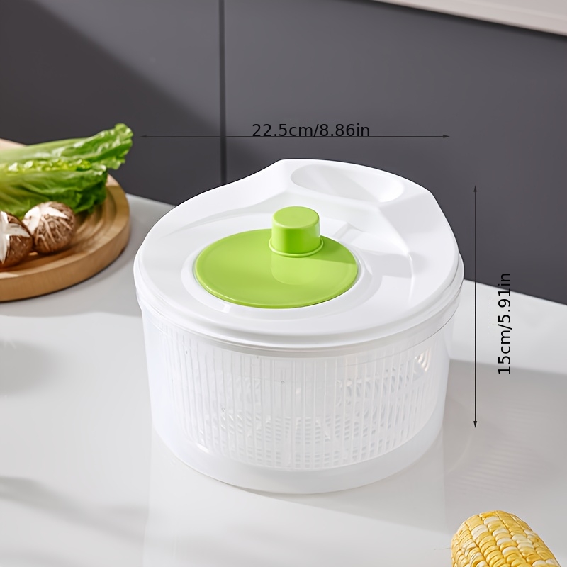 TEMU Manual Salad Spinner - Heavy-duty Plastic Kitchen Vegetable And Fruit Dehydrator With Efficient Water Removal, For Home, Restaurants, Salad
