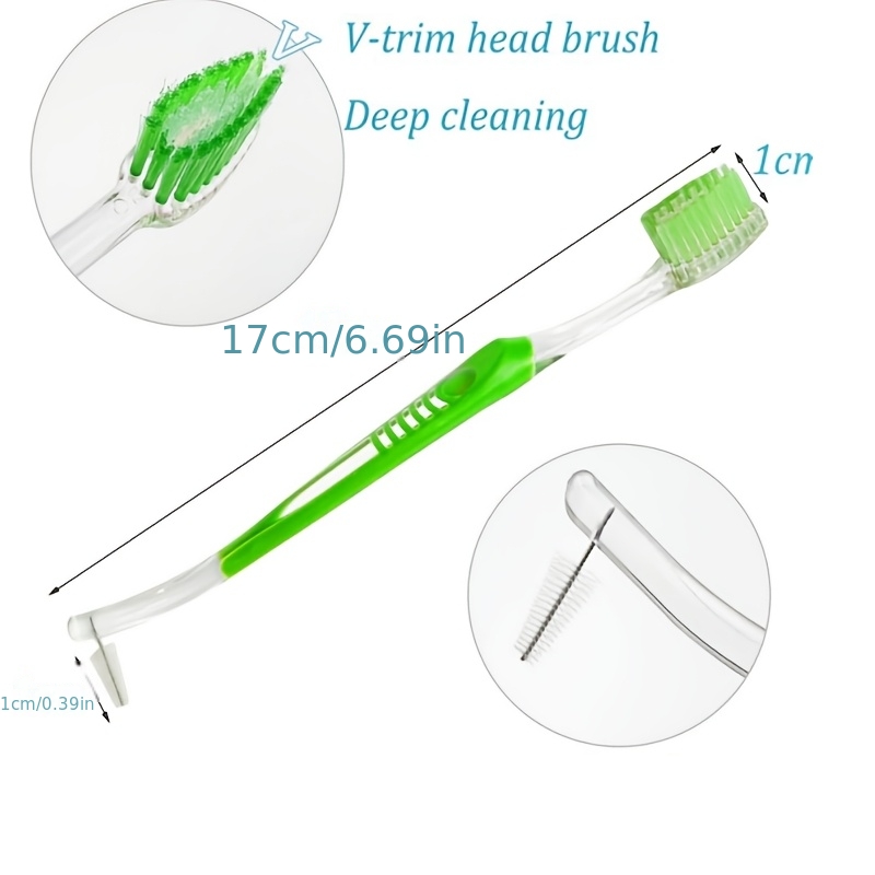 5pcs Dual-Head Toothbrushes with Interdental Cleaning Brushes