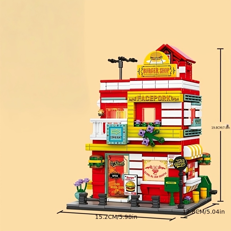Compatible Small Particles Tide Play Street View Burger Shop