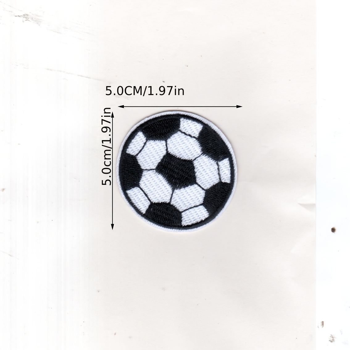 TEMU 3 Tamaños Mezclados Parche de Fútbol para Planchar o Coser, Bordada, Stickers para Ropa y Decoración, Apliques de Tela para Prendas