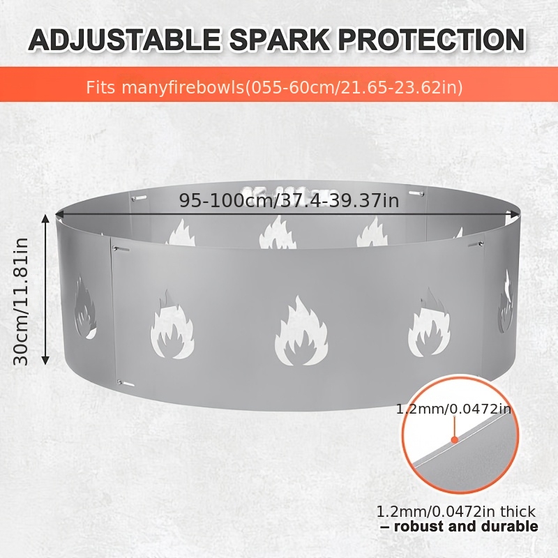 Fire Pit, Brazier, Round 60cm/75cm/100cm, Stove Protection, Outdoor Stove Additions, Barbecue , Screen With Handle, Stove Additions, Adjustable