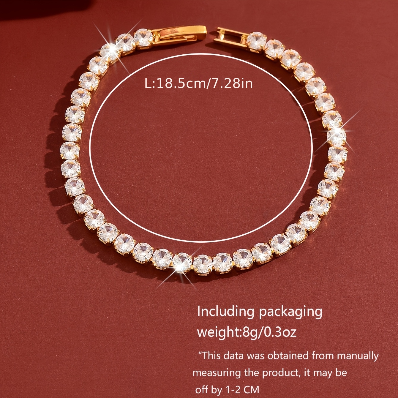 2pcs Women's Bracelet Set, Sparkling Cubic Zirconia