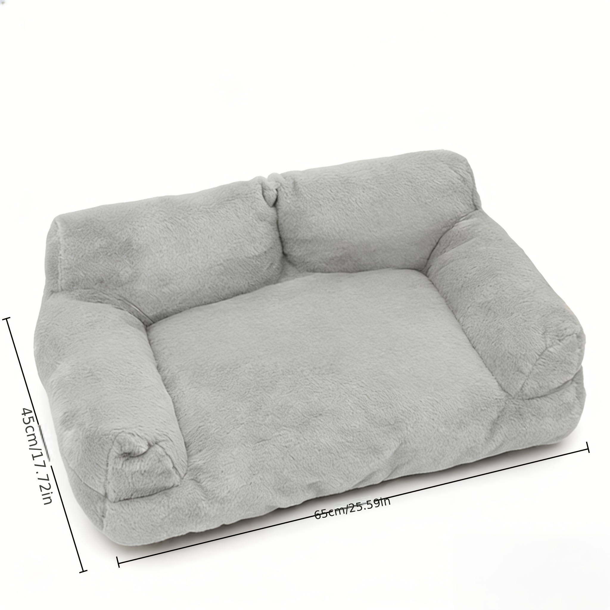 TEMU Universal Oversized Thick Gray Plush Pet Sofa Bed For All - , Removable And Washable Cat Sofa Bed, Warm Dog Sofa Bed, Non-slip Bottom, Suitable