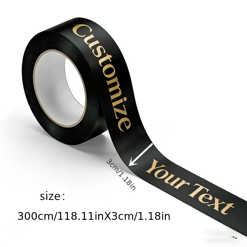 TEMU 1 rollo de con fuente personalizable para envolver regalos, tamaño 300 cm x 3 cm, decoraciones de Halloween