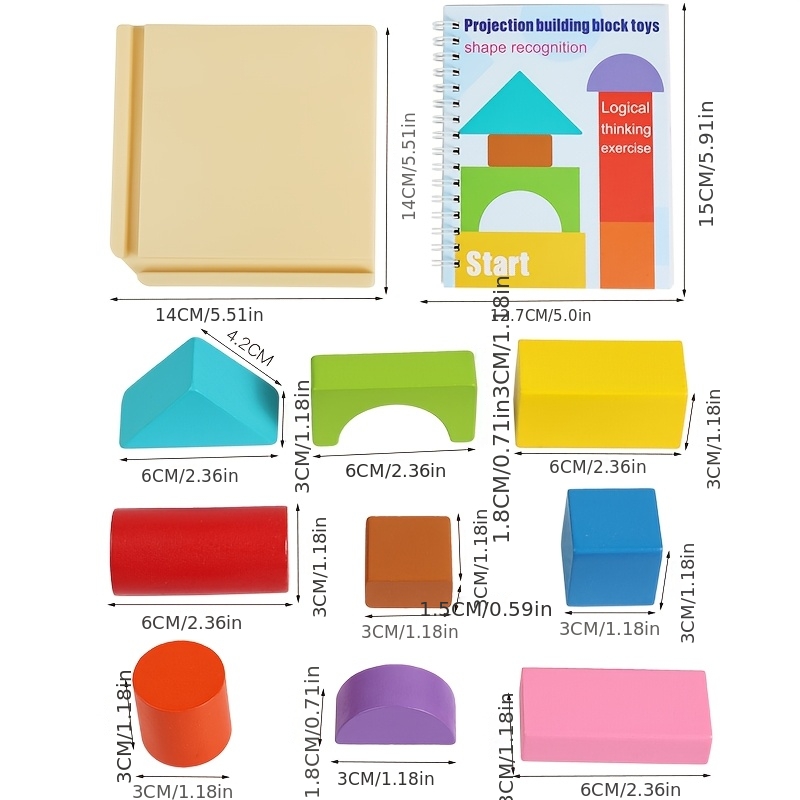 Children's Wooden 3D Spatial Construction Blocks