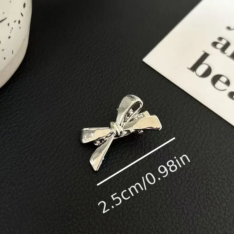 4pcs elegant alloy bow hair clips for women   metallic hairpins with intricate   secure hold for bangs side hair versatile hair accessories for casual formal styles cute hair clips bohemian style hairpins durable hairpins Product details 5
