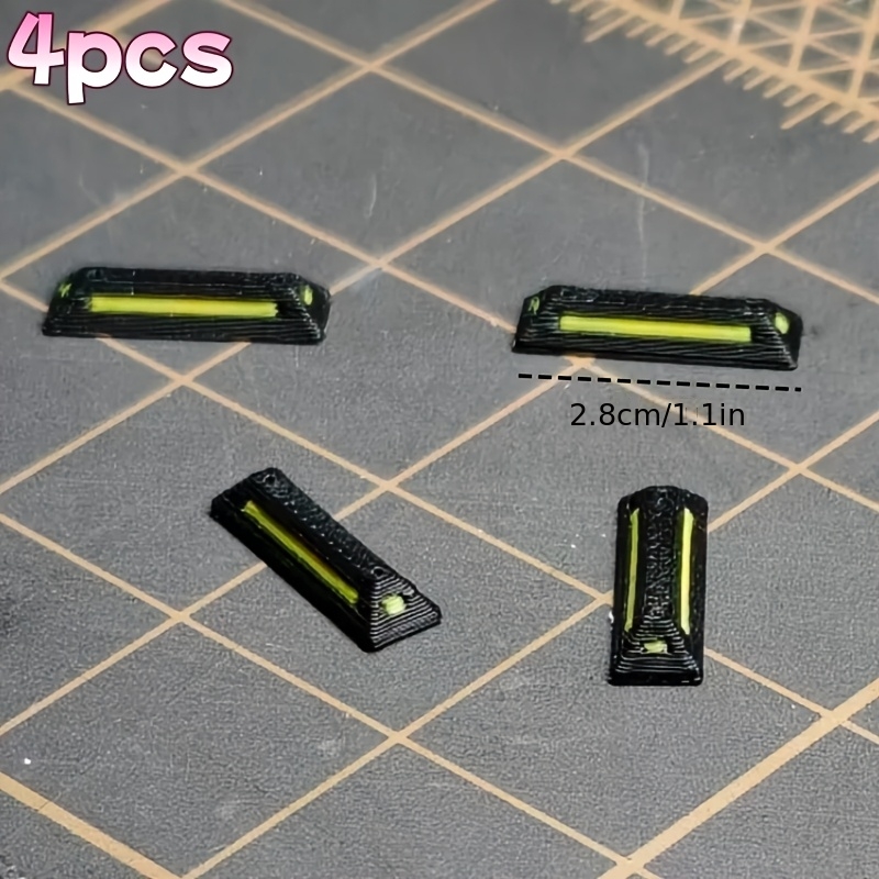 TEMU 4pcs Set Miniature Parking Space Wheel Stoppers, Sand Table Garage Stoppers, Simulated Plastic Parking Space Blockers, Car Model Scene