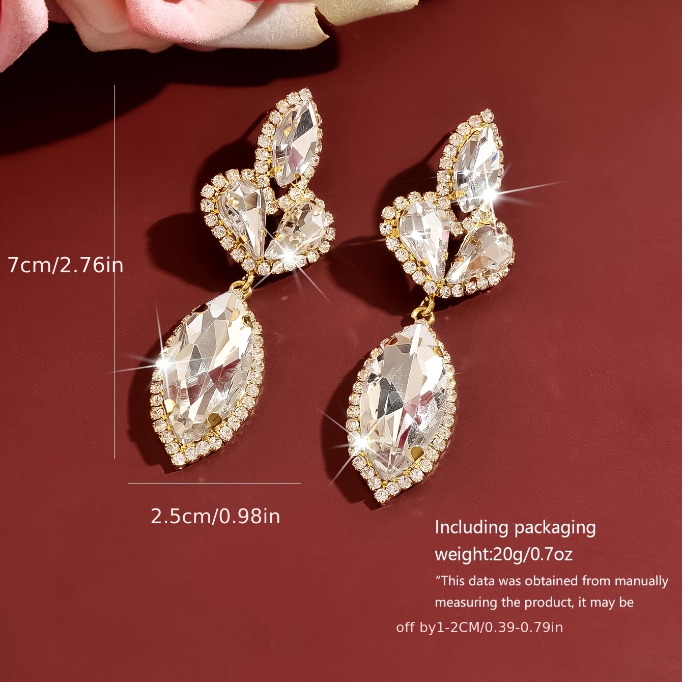 Shiny Multi-Layer White Water Drop Earrings, Elegant