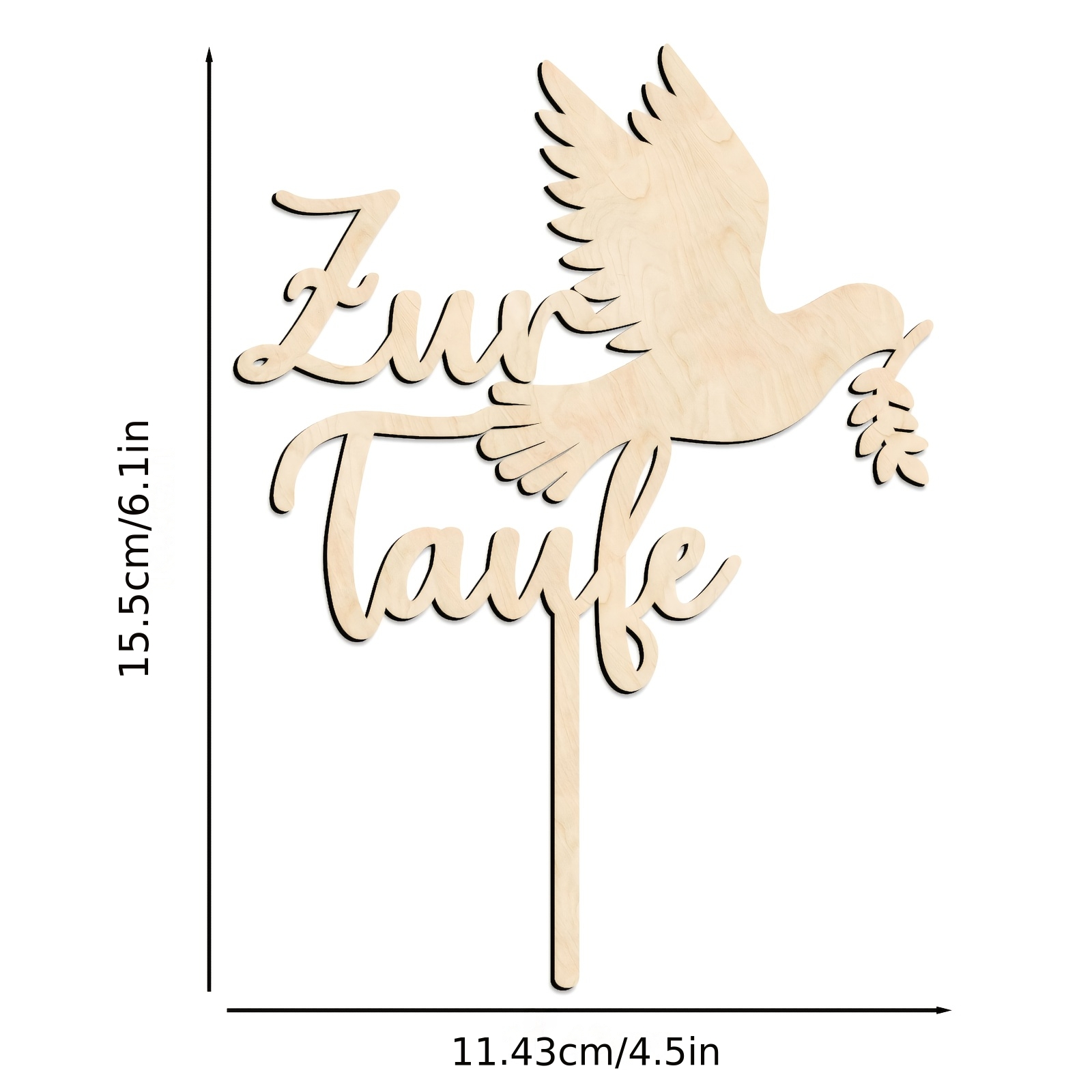 Zur Taufe With Wooden Cake Topper Baptism Cake Decoration For First Holy Communion, Baptism Party Decoration Party Supplies