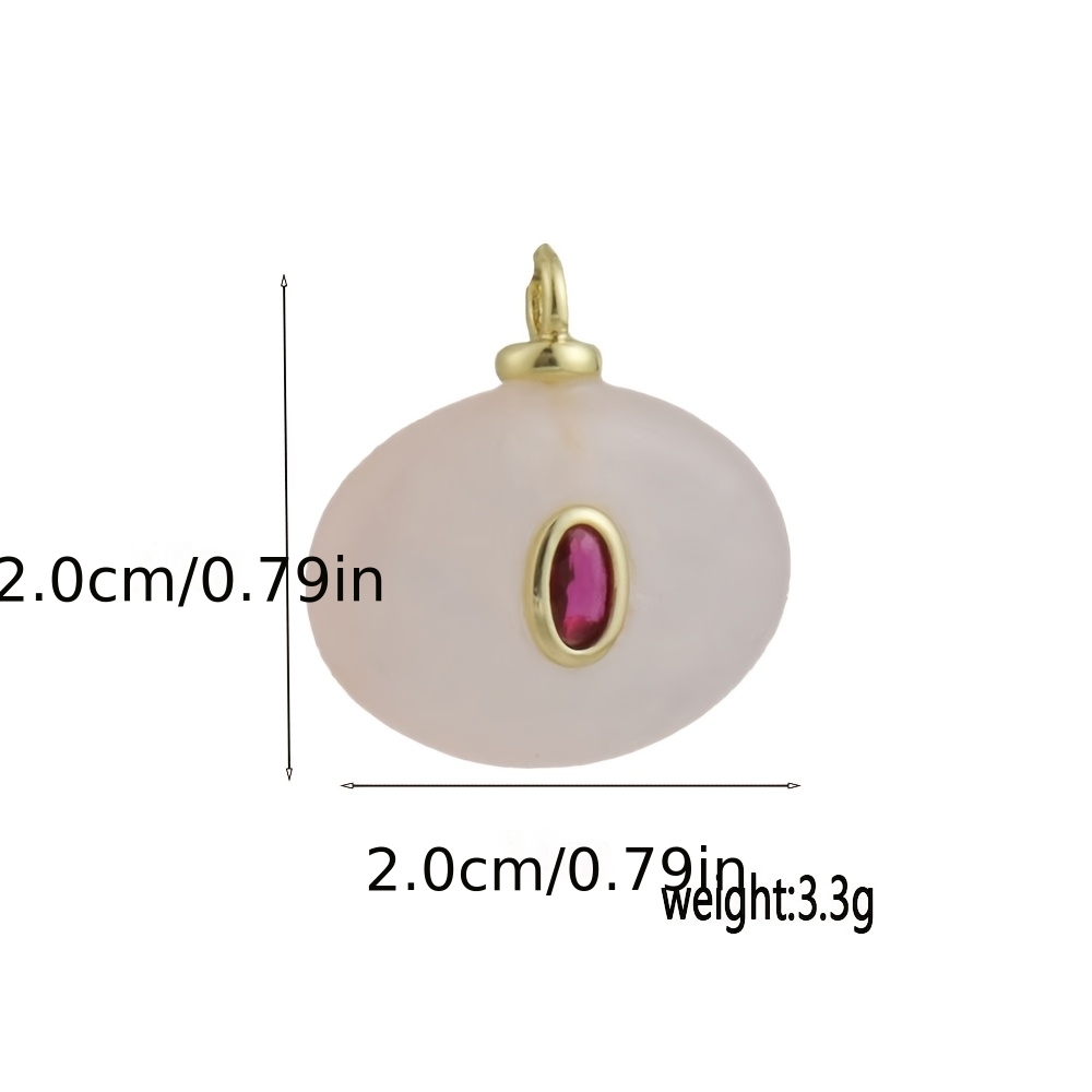 TEMU 1pc Natural Stone Pendant Diy Bracelet Necklace Jewelry Accessory Charm, Suitable For Holiday And Daily Wear, Gift For Colleagues